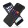 Műanyag telefonvédő (közepesen ütésálló, bankkártya tartó, textil bevonat, bőr hatású hátlap) FEKETE Apple iPhone 7 4.7, Apple iPhone 8 4.7, Apple iPhone SE 2 (2020), Apple iPhone SE 3 (