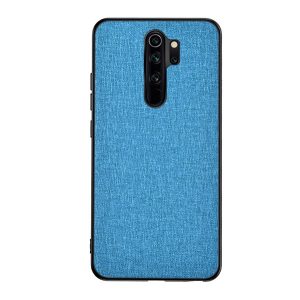 Műanyag telefonvédő (közepesen ütésálló, szilikon keret, textil hátlap) VILÁGOSKÉK Xiaomi Redmi 9