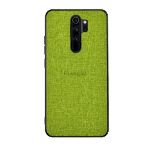 Műanyag telefonvédő (közepesen ütésálló, szilikon keret, textil hátlap) ZÖLD Xiaomi Redmi 9