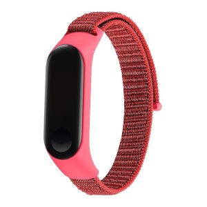 Pótszíj (egyedi méret, nylon, tépőzáras, légáteresztő) PIROS Xiaomi MI Band 3, Xiaomi MI Band 4