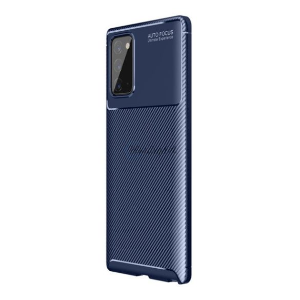 Szilikon telefonvédő (közepesen ütésálló, légpárnás sarok, karbon minta) SÖTÉTKÉK Samsung Galaxy Note 20 5G (SM-N981F), Samsung Galaxy Note 20 (SM-N980F)