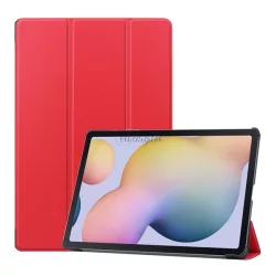   Tok álló, bőr hatású (aktív FLIP, oldalra nyíló, TRIFOLD, asztali tartó) PIROS Samsung Galaxy Tab S7 Plus WIFI 5G (SM-T976)