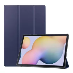  Tok álló, bőr hatású (aktív FLIP, oldalra nyíló, TRIFOLD, asztali tartó) SÖTÉTKÉK Samsung Galaxy Tab S7 Plus WIFI 5G (SM-T976)