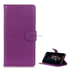   Tok álló, bőr hatású (FLIP, oldalra nyíló, asztali tartó funkció, prémium) LILA Samsung Galaxy M01 (SM-M015F)