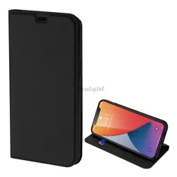   DUX DUCIS SKIN PRO tok álló, bőr hatású (FLIP, oldalra nyíló, bankkártya tartó, asztali tartó funkció) FEKETE Apple iPhone 12 mini