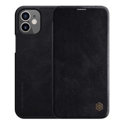   NILLKIN QIN tok álló, bőr hatású (FLIP, oldalra nyíló, bankkártya tartó) FEKETE Apple iPhone 12 mini
