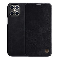   NILLKIN QIN tok álló, bőr hatású (FLIP, oldalra nyíló, bankkártya tartó) FEKETE Apple iPhone 12 Pro Max