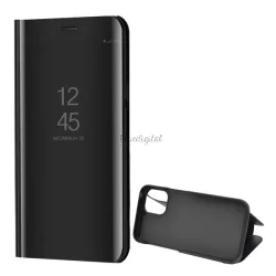   Tok álló (aktív FLIP, oldalra nyíló, asztali tartó funkció, tükrös felület, Mirror View Case) FEKETE Apple iPhone 12 mini