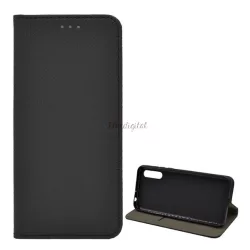   Tok álló, bőr hatású (FLIP, oldalra nyíló, asztali tartó funkció, rombusz minta) FEKETE Huawei Y8p