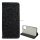 Tok álló, bőr hatású (FLIP, szilikon belső, oldalra nyíló, asztali tartó funkció, bankkártya tartó, csillogó) FEKETE Apple iPhone 12 mini