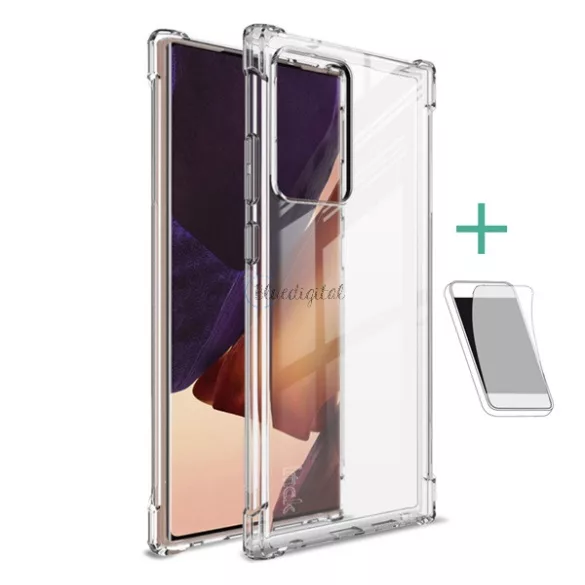 IMAK szilikon telefonvédő (közepesen ütésálló, légpárnás sarok + képernyővédő fólia) ÁTLÁTSZÓ Samsung Galaxy Note 20 Ultra (SM-N985F), Samsung Galaxy Note 20 Ultra 5G (SM-N986F)