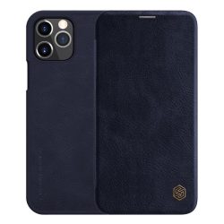   NILLKIN QIN tok álló, bőr hatású (FLIP, oldalra nyíló, bankkártya tartó) SÖTÉTKÉK Apple iPhone 12, Apple iPhone 12 Pro