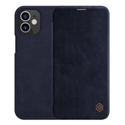   NILLKIN QIN tok álló, bőr hatású (FLIP, oldalra nyíló, bankkártya tartó) SÖTÉTKÉK Apple iPhone 12 mini
