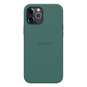 NILLKIN FLEX PURE szilikon telefonvédő (ultravékony, környezetbarát, mikrofiber plüss belső, matt) SÖTÉTZÖLD Apple iPhone 12 Pro Max