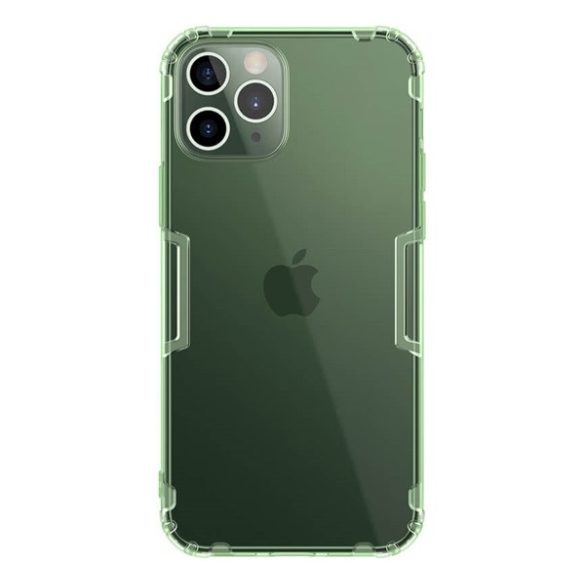 NILLKIN NATURE szilikon telefonvédő (közepesen ütésálló, légpárnás sarok, 0.6 mm, ultravékony) SÖTÉTZÖLD Apple iPhone 12, Apple iPhone 12 Pro