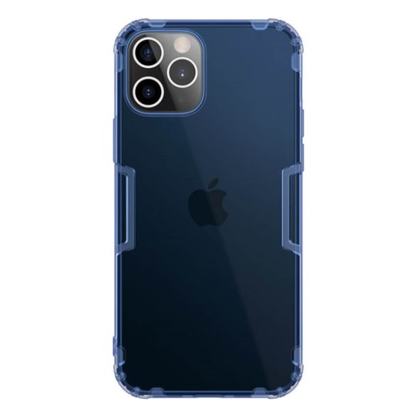 NILLKIN NATURE szilikon telefonvédő (közepesen ütésálló, légpárnás sarok, 0.6 mm, ultravékony) SÖTÉTKÉK Apple iPhone 12, Apple iPhone 12 Pro