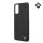 CG MOBILE BMW SIGNATURE IMPRINT logó műanyag telefonvédő (valódi bőr bevonat) FEKETE Samsung Galaxy S20 5G (SM-G981U), Samsung Galaxy S20 (SM-G980F)
