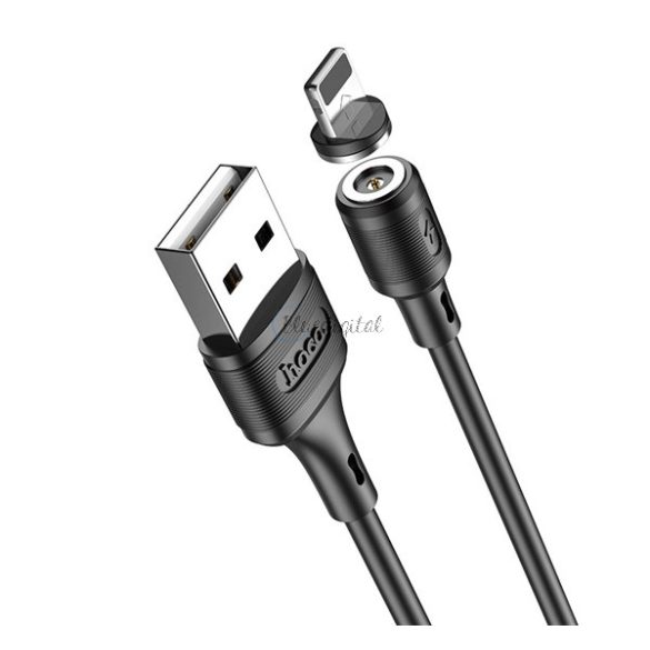 HOCO X52 adatátvitel kábel (USB - lightning, mágneses csatlakozó, 100cm) FEKETE