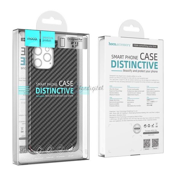 HOCO DELICATE SHADOW szilikon telefonvédő (karbon minta) FEKETE Apple iPhone 12 mini