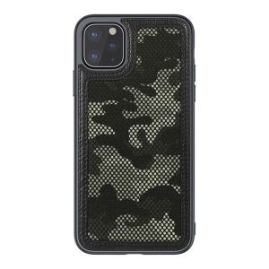 NILLKIN CAMO műanyag telefonvédő (bőr hatású, kamera védelem, terep minta) FEKETE Apple iPhone 12 Pro, Apple iPhone 12