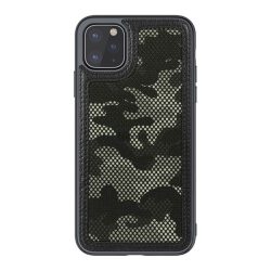   NILLKIN CAMO műanyag telefonvédő (bőr hatású, kamera védelem, terep minta) FEKETE Apple iPhone 12 Pro Max