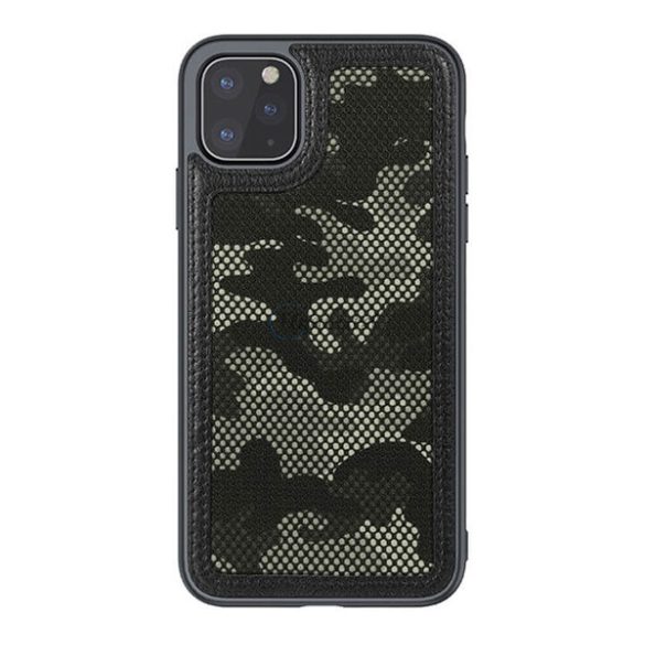 NILLKIN CAMO műanyag telefonvédő (bőr hatású, kamera védelem, terep minta) FEKETE Apple iPhone 12 Pro Max