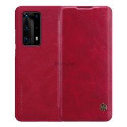   NILLKIN QIN tok álló, bőr hatású (FLIP, oldalra nyíló, bankkártya tartó) PIROS Huawei P40 Pro+ 5G