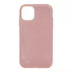   Szilikon telefonvédő (műanyag belső, csillogó hátlap) RÓZSASZÍN Apple iPhone 11