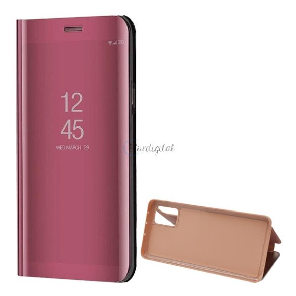 Tok álló (aktív FLIP, oldalra nyíló, asztali tartó funkció, tükrös felület, Mirror View Case) ROZÉARANY Samsung Galaxy A31 (SM-A315F)