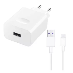   HUAWEI CP404B hálózati töltő USB aljzat (22.5W, PD gyorstöltő + Type-C kábel) FEHÉR