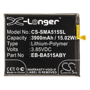 CAMERON SINO Li-Polymer akku (3.85V/3900mAh, Samsung EB-BA515ABE kompatibilis) FEKETE Samsung Galaxy A51 (SM-A515F), Samsung Galaxy A51 5G (SM-A516F)