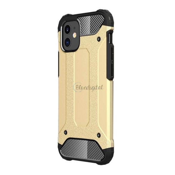 Defender műanyag telefonvédő (közepesen ütésálló, légpárnás sarok, szilikon belső, fémhatás) ARANY Apple iPhone 12 mini