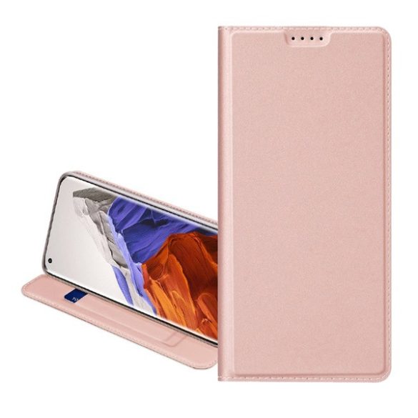 DUX DUCIS SKIN PRO tok álló, bőr hatású (FLIP, oldalra nyíló, bankkártya tartó, asztali tartó funkció) ROZÉARANY Xiaomi Mi 10T Pro 5G, Xiaomi Mi 10T 5G