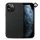 Szilikon telefonvédő (valódi bőr bevonat) FEKETE Apple iPhone 12 Pro Max