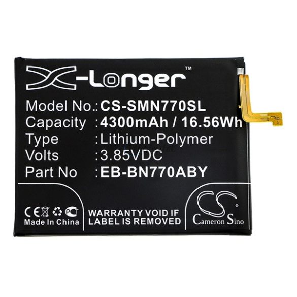 CAMERON SINO Li-Polymer akku (3,85V / 4300mAh, Samsung EB-BN770ABY kompatibilis) FEKETE Samsung Galaxy Note 10 Lite (SM-N770F)