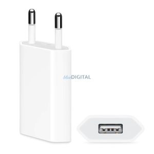 APPLE hálózati töltő USB aljzat (5W, MD813ZM/A utód) FEHÉR Apple iPhone 2G, iPhone 8 4.7, iPhone 3G