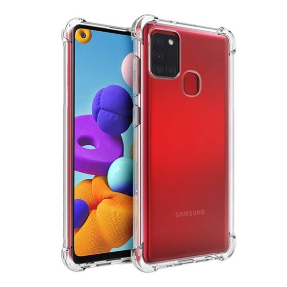 Szilikon telefonvédő (közepesen ütésálló, légpárnás sarok) ÁTLÁTSZÓ Samsung Galaxy A21s (SM-A217F)