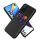Műanyag telefonvédő (közepesen ütésálló, bankkártya tartó, textil bevonat, bőr hatású hátlap) FEKETE Xiaomi Mi 10T Pro 5G, Xiaomi Mi 10T 5G