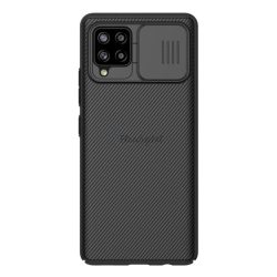   NILLKIN CAMSHIELD műanyag telefonvédő (szilikon keret, közepesen ütésálló, kamera védelem, csíkos) FEKETE Samsung Galaxy A42 5G (SM-A425F)
