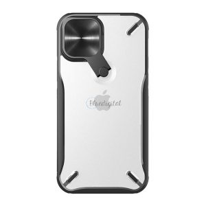 NILLKIN CYCLOPS műanyag telefonvédő (közepesen ütésálló, légpárnás sarok, kameravédő, kitámasztó) FEKETE Apple iPhone 12 Pro Max