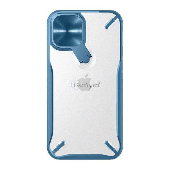 NILLKIN CYCLOPS műanyag telefonvédő (közepesen ütésálló, légpárnás sarok, kameravédő, kitámasztó) KÉK Apple iPhone 12 Pro Max