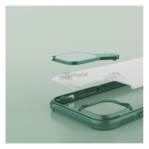 NILLKIN CYCLOPS műanyag telefonvédő (közepesen ütésálló, légpárnás sarok, kameravédő, kitámasztó) PIROS Apple iPhone 12 Pro Max