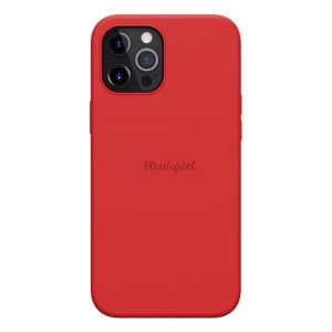 NILLKIN FLEX PURE PRO szilikon telefonvédő (mágneses, ultravékony, környezetbarát,mikrofiber plüss belső, matt) PIROS Apple iPhone 12 Pro Max