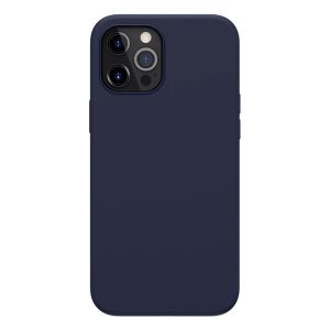 NILLKIN FLEX PURE PRO szilikon telefonvédő (mágneses, ultravékony, környezetbarát,mikrofiber plüss belső, matt) SÖTÉTKÉK Apple iPhone 12 Pro Max