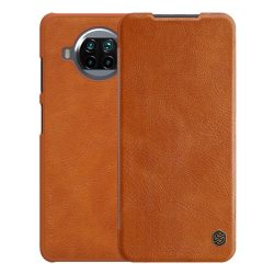   NILLKIN QIN tok álló, bőr hatású (FLIP, oldalra nyíló, bankkártya tartó) BARNA Xiaomi Mi 10T Lite 5G