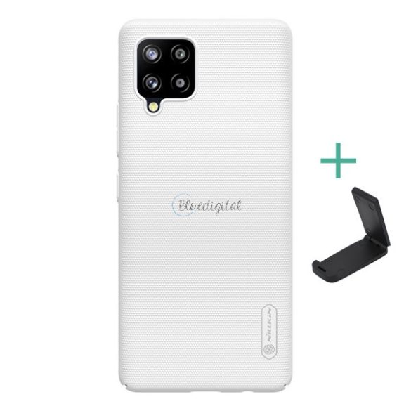 NILLKIN SUPER FROSTED műanyag telefonvédő (gumírozott, érdes felület + asztali tartó) FEHÉR Samsung Galaxy A42 5G (SM-A425F)