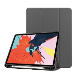   Tok álló, bőr hatású (aktív FLIP, oldalra nyíló, TRIFOLD, asztali tartó, ceruza tartó) SÖTÉTSZÜRKE Apple IPAD Air 2020 (Air 4), Apple IPAD Air 2022