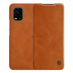   NILLKIN QIN tok álló, bőr hatású (FLIP, oldalra nyíló, bankkártya tartó) BARNA Xiaomi Mi 10 Lite 5G