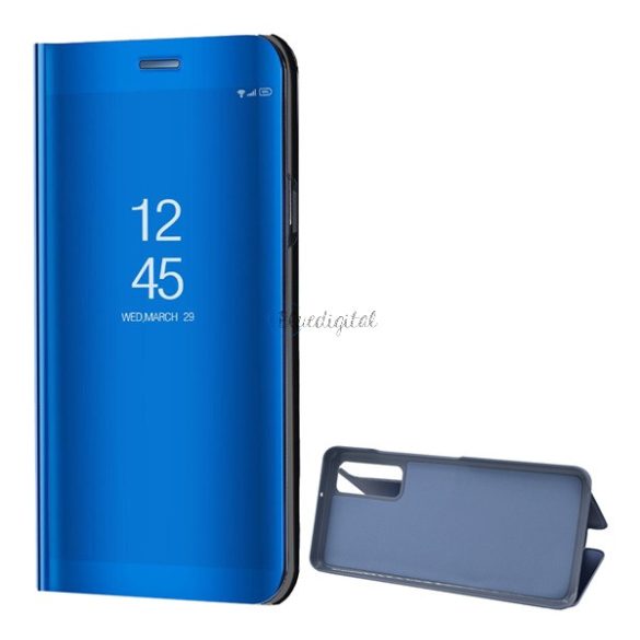 Tok álló (aktív FLIP, oldalra nyíló, asztali tartó funkció, tükrös felület, Mirror View Case) KÉK Huawei P Smart (2021)