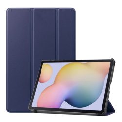   Tok álló, bőr hatású (FLIP, oldalra nyíló, TRIFOLD, asztali tartó) SÖTÉTKÉK Samsung Galaxy Tab S7 WIFI (SM-T870), Samsung Galaxy Tab S7 LTE (SM-T875), Samsung Galaxy Tab S7 LTE 5G (SM-T876), Samsung Galaxy Tab S8 WIFI (SM-X700), Samsung Galaxy Ta